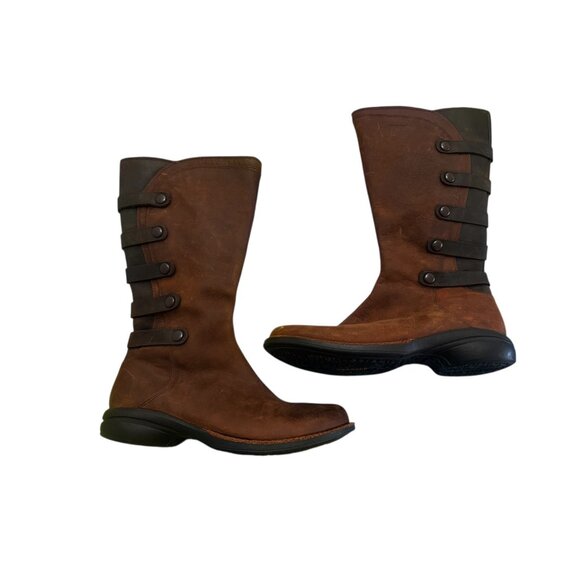 Merrel Captiva Waterproof High Boots Women 7.5 Brown Equestrian Nubuck Suede - Picture 3 of 16